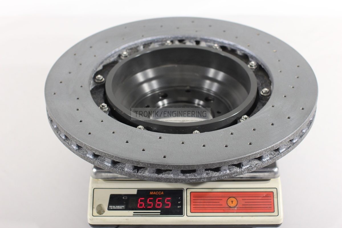 rear axle carbon ceramic brake rotor weight 6565 gr
