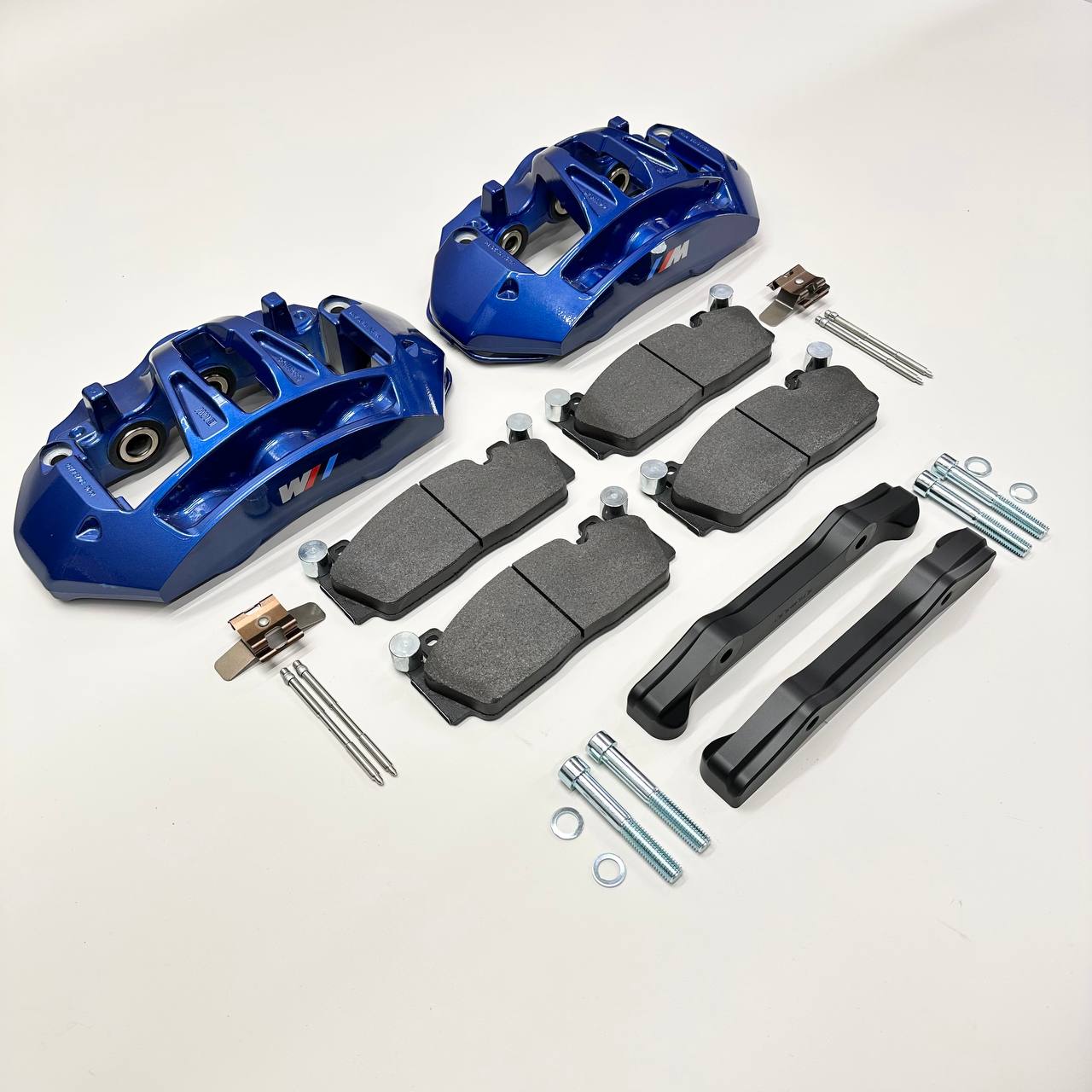 Front brake caliper upgrade Kit for BMW X5 F15 or X6 F16 to install M5 F10 OEM Brembo Blue 6-piston calipers with OEM brake pads - Image 3