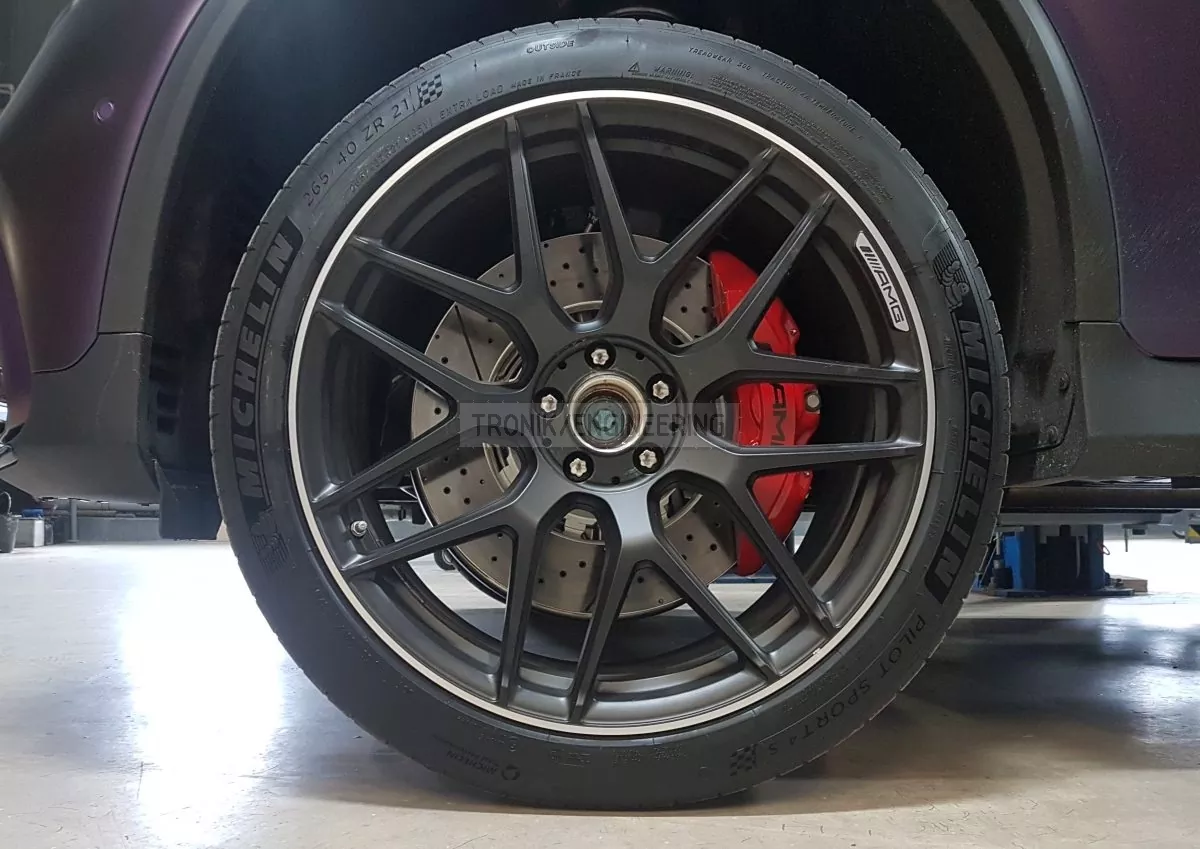 front axle established brake system on Mercedes Benz GLC63 AMG