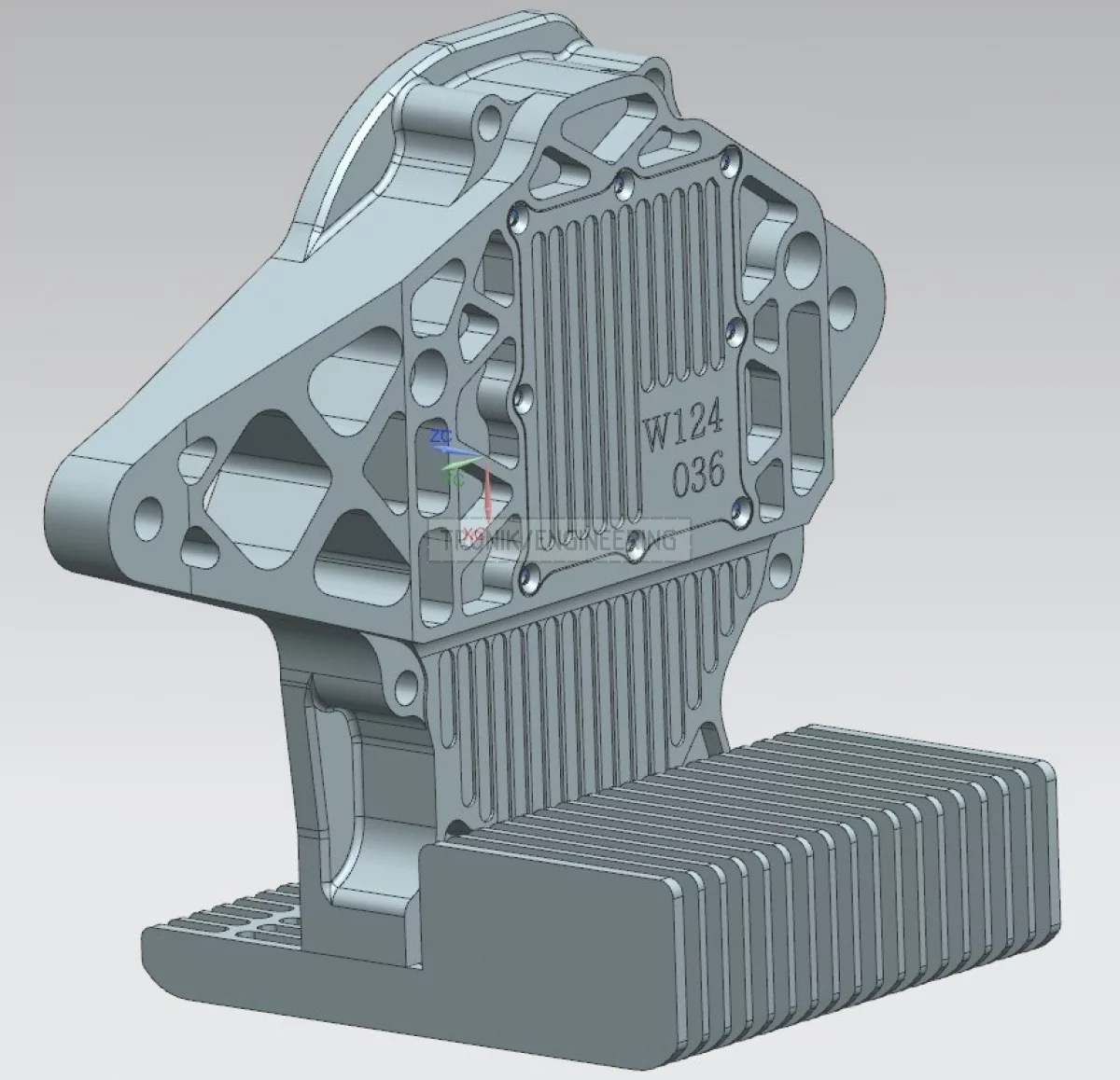 designed reducer lid & cooling radiator for Mercedes Benz W124 E60 AMG pic1