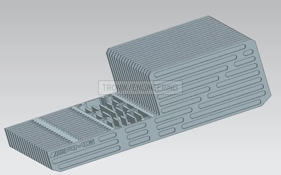 designed reducer lid & cooling radiator for Mercedes Benz W124 E60 AMG pic2