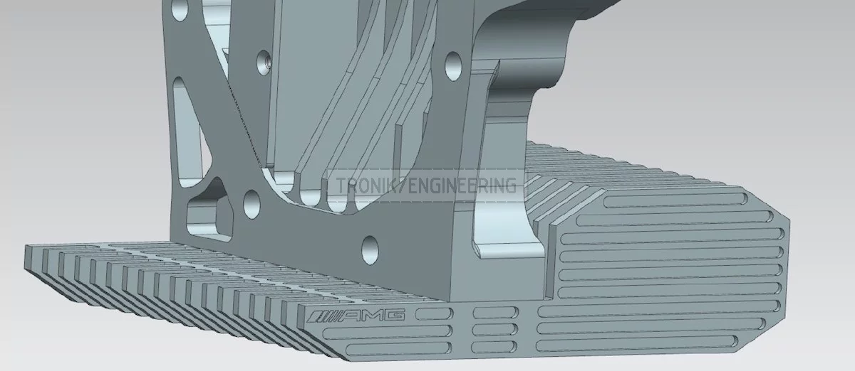 designed reducer lid & cooling radiator for Mercedes Benz W124 E60 AMG pic3