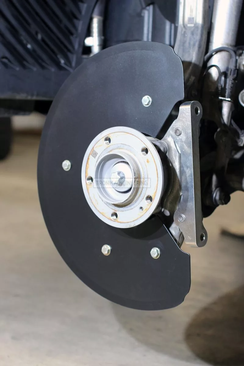 front brake rotor protection & caliper adapter