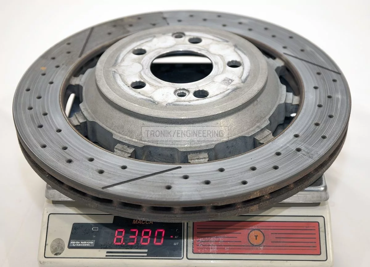 rear Mercedes W222 S63AMG brake rotor weight 8380 gr