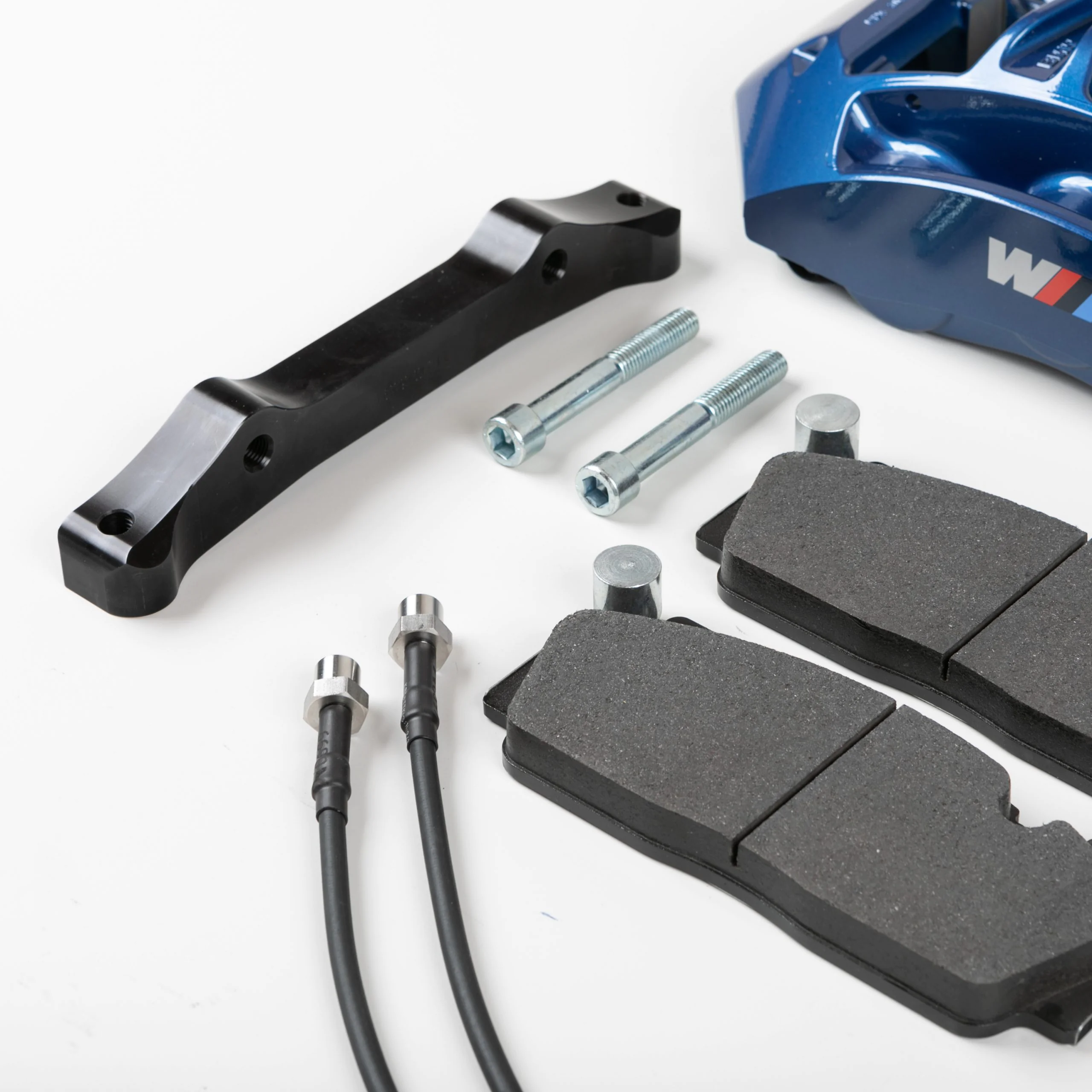 Front brake upgrade Kit with brake pads for BMW X5 F15 or X6 F16 to install M5 F10 OEM Brembo Blue 6-piston calipers - Image 5