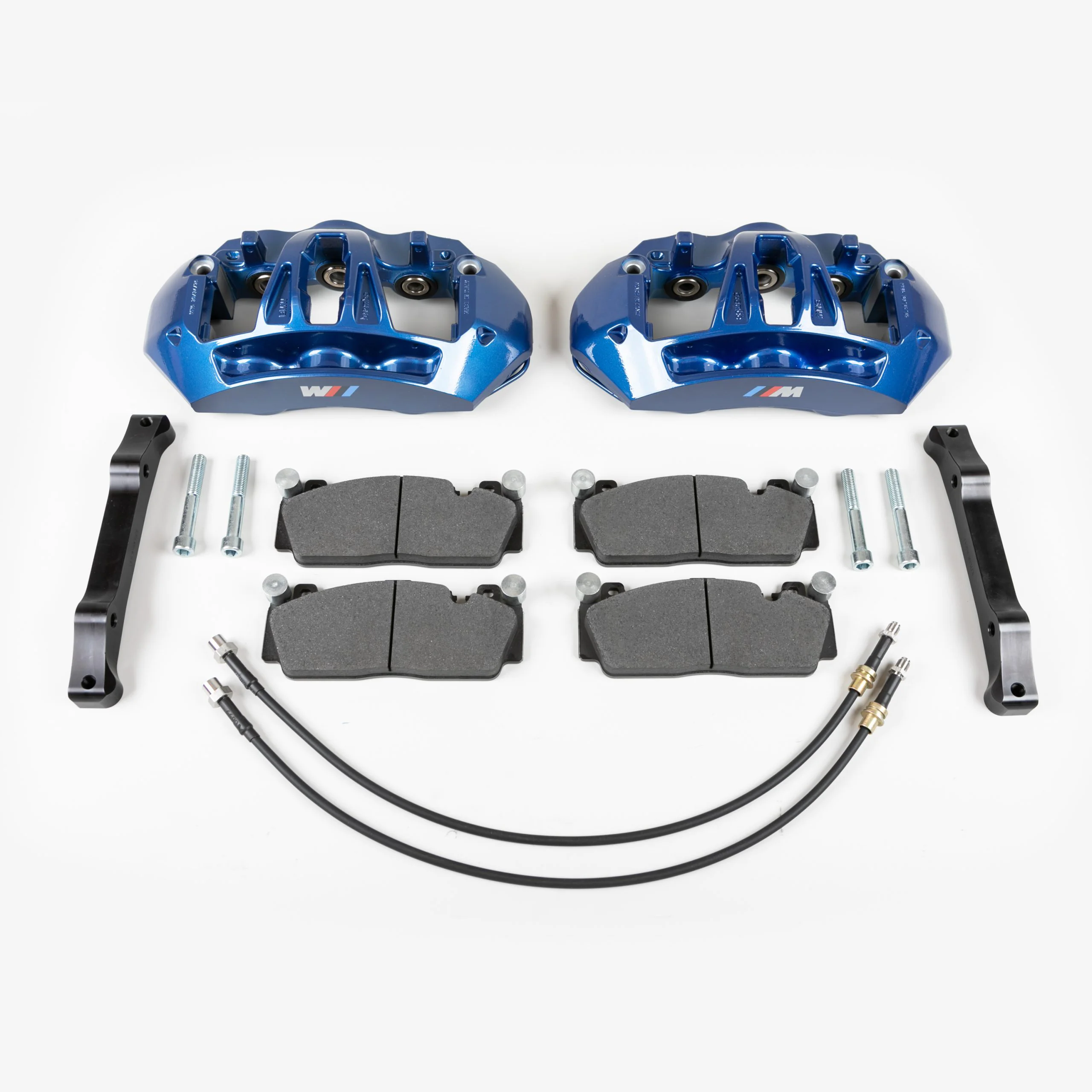 Front brake upgrade Kit with brake pads for BMW X5 F15 or X6 F16 to install M5 F10 OEM Brembo Blue 6-piston calipers - Image 6