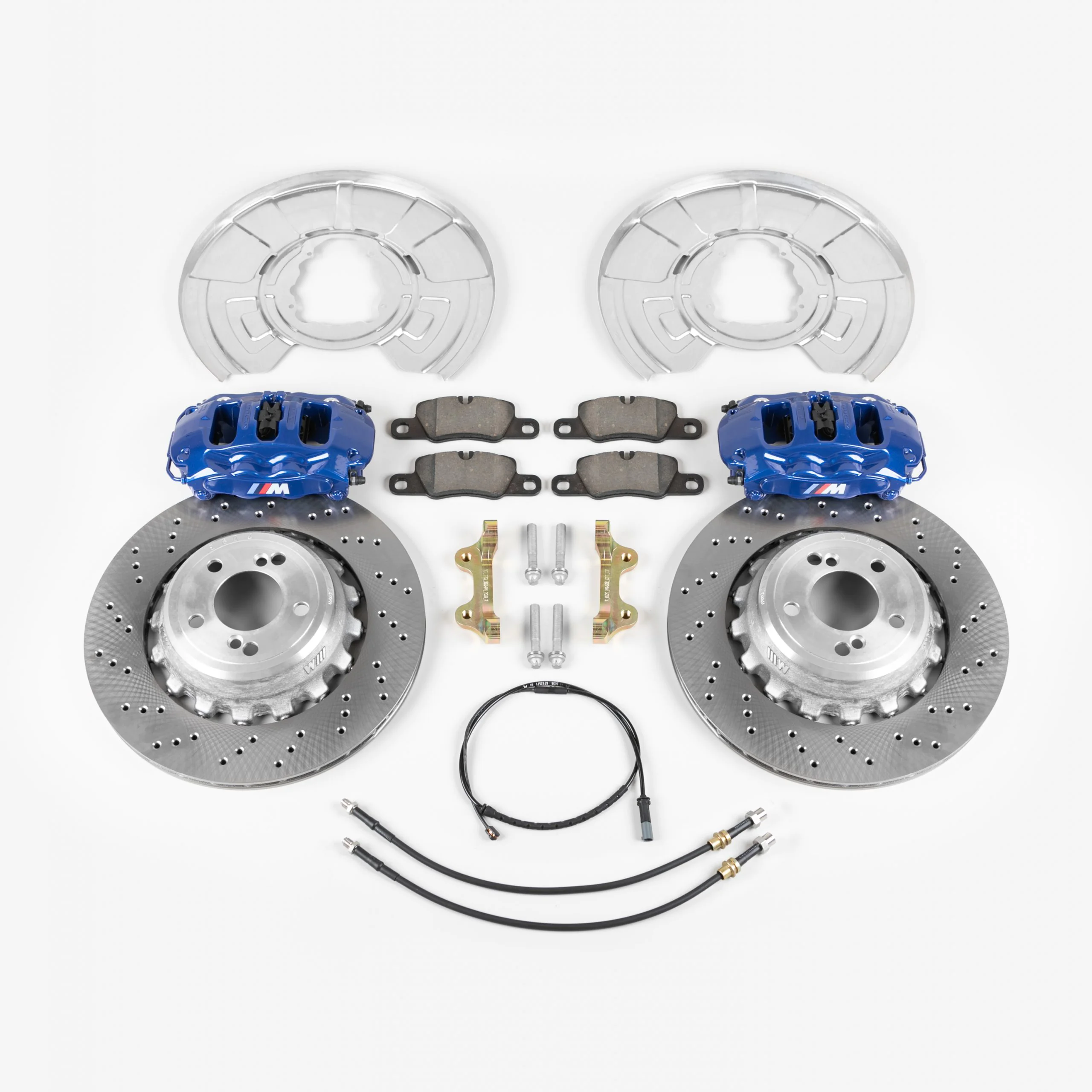 Full Rear brake calipers upgrade kit for BMW X5 F15 or X6 F16 to Blue Porsche 4 piston Brembo calipers