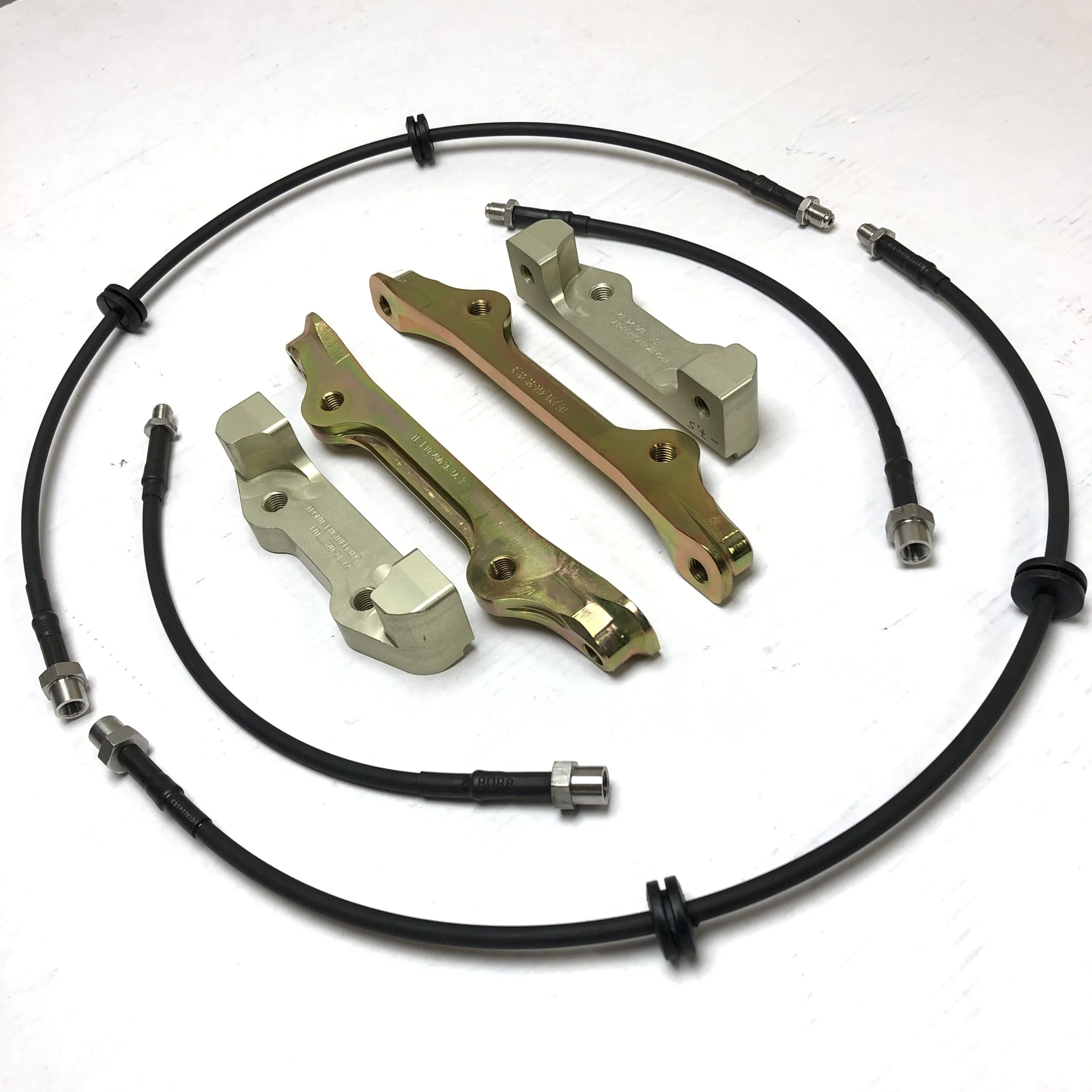 BMW 7 F01/F02/F03/F04 series brake caliper adapter kit (inc. lines) to install M5 F10 front brake system and rear 4-piston calipers - Image 9