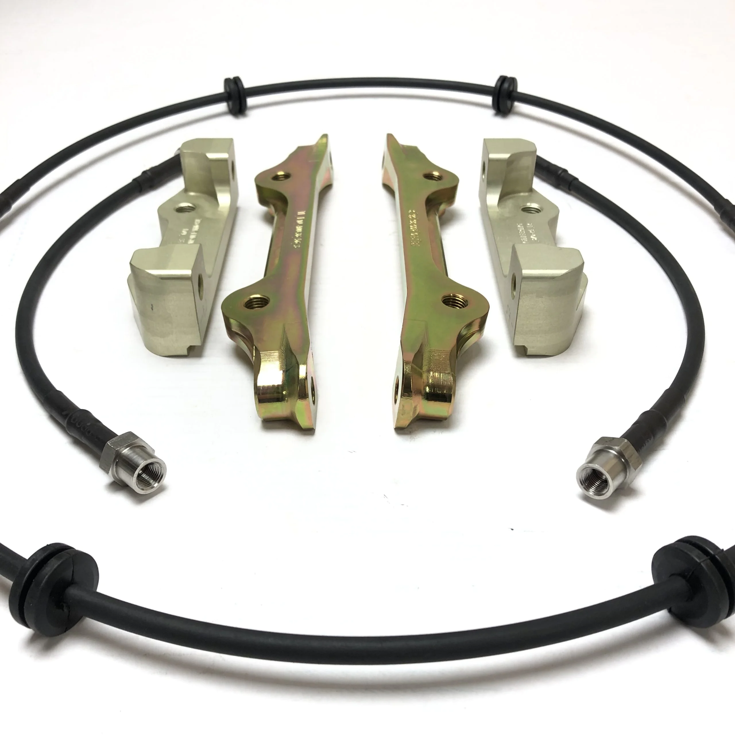 BMW 7 F01/F02/F03/F04 series brake caliper adapter kit (inc. lines) to install M5 F10 front brake system and rear 4-piston calipers - Image 6