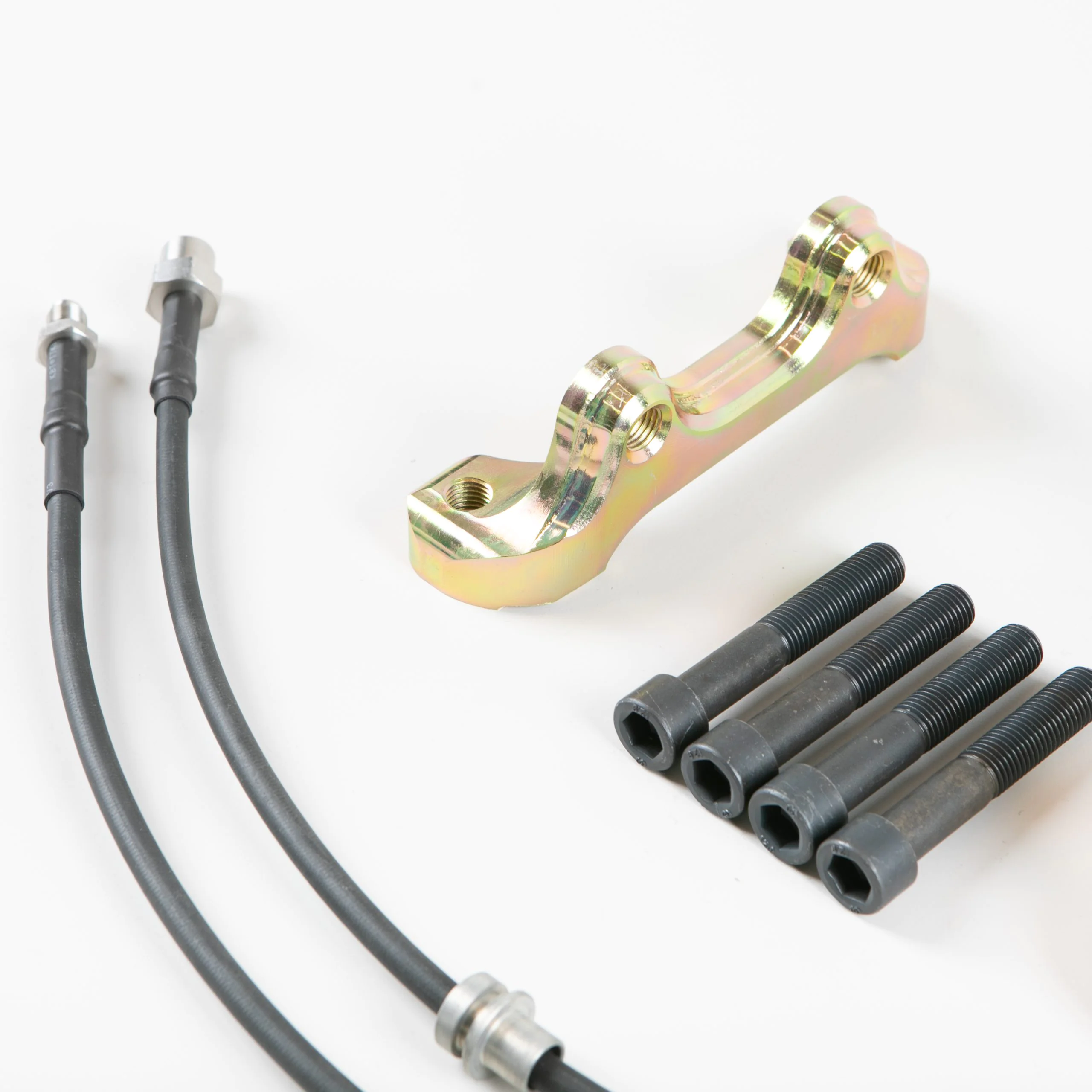 Adapters & Brake lines to install Brembo Porsche 4-pot rear brake calipers on BMW X5 F15 X6 F16 - Image 3