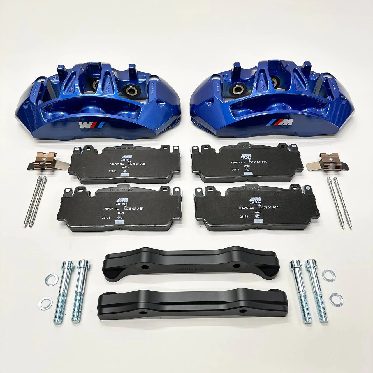 Front brake caliper upgrade Kit for BMW X5 F15 or X6 F16 to install M5 F10 OEM Brembo Blue 6-piston calipers with OEM brake pads - Image 9